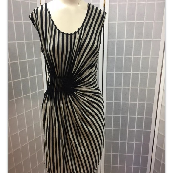 Max Studio, dress, black/gray, stripes, size L.: - Picture 2 of 9